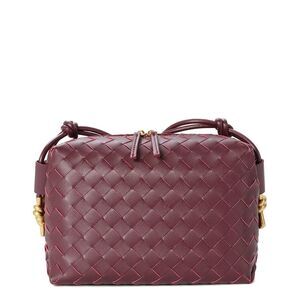 Tiffany & Fred Paris Woven Leather Crossbody, Red